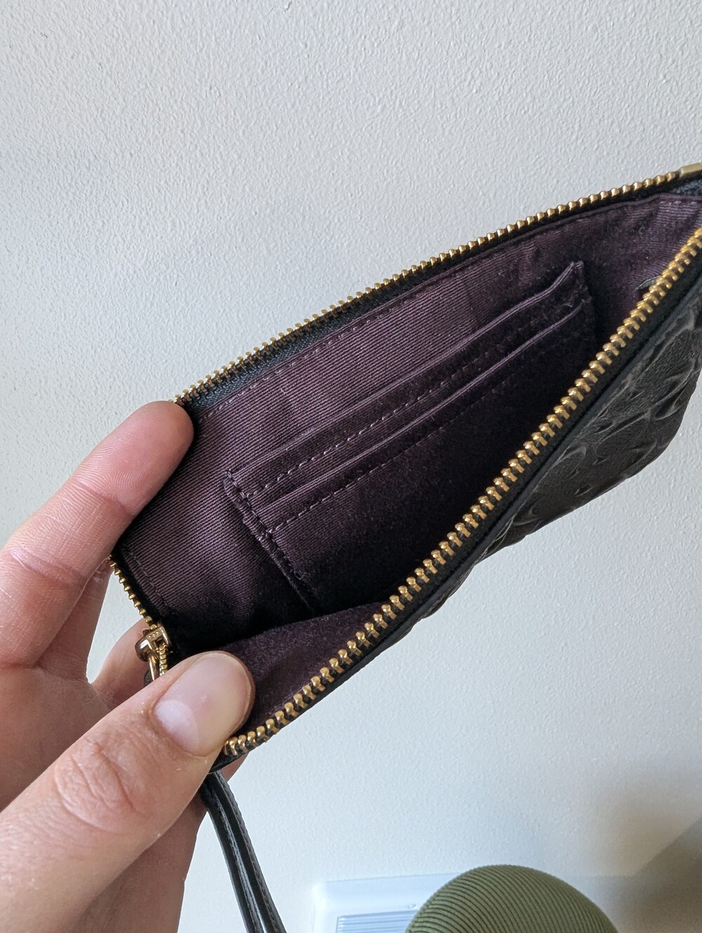 Coach Corner Zip Leather Wristlet - Picture 6 of 6